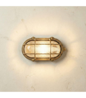 Merchant Solid Brass Oval Bulkhead Raw Brass Finish IP64-1