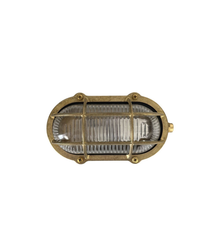 Merchant Solid Brass Oval Bulkhead Raw Brass Finish IP64