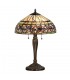 2 Light Medium Table Lamp Tiffany Glass, Dark Bronze Paint with Highlights, E27 - 1