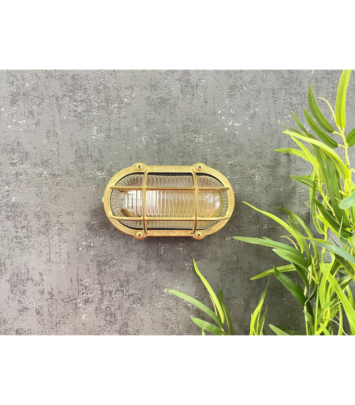 Merchant Solid Brass Oval Bulkhead Satin Nickel Finish IP64
