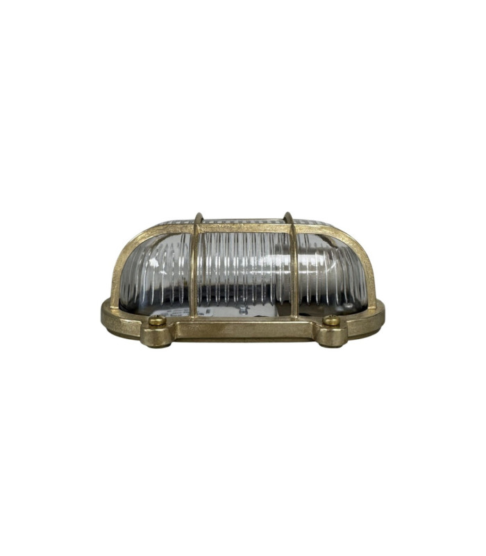 Merchant Solid Brass Oval Flush Bulkhead Raw Brass Finish IP64
