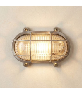 Merchant Solid Brass Oval Flush Bulkhead Satin Nickel Finish IP64-1