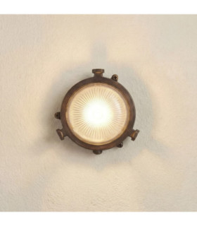 Mini Solid Brass Round 14cm Compass Bulkhead Bulkhead Antique Brass Finish IP44-1