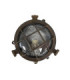 Mini Solid Brass Round 14cm Compass Guard Bulkhead Lamp Antique Brass Finish IP44