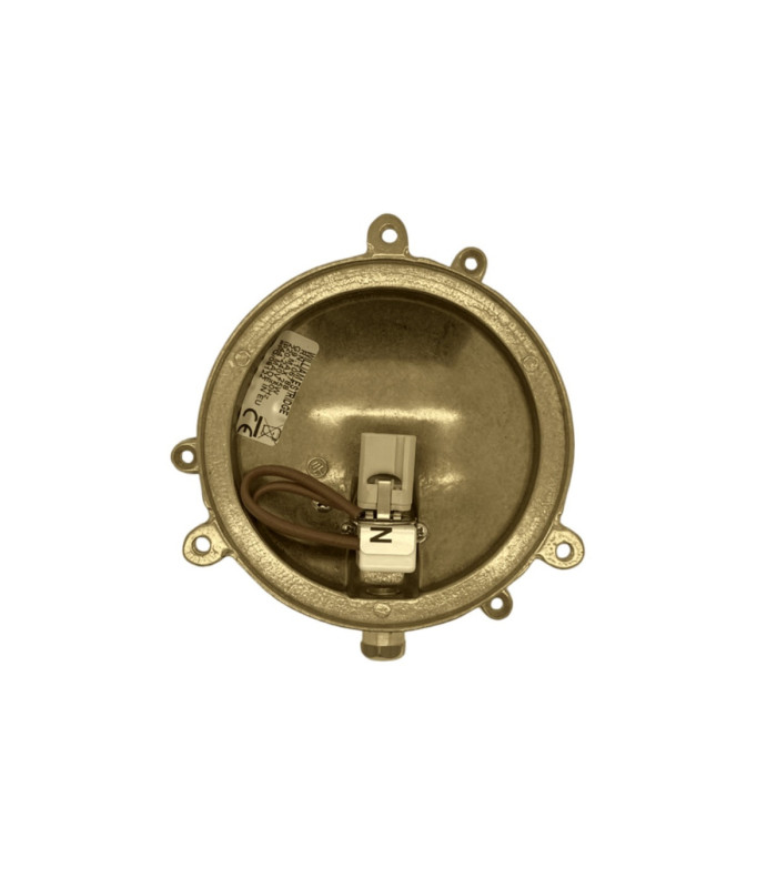 Mini Solid Brass Round 14cm Compass Guard Bulkhead Lamp Satin Nickel Finish IP44