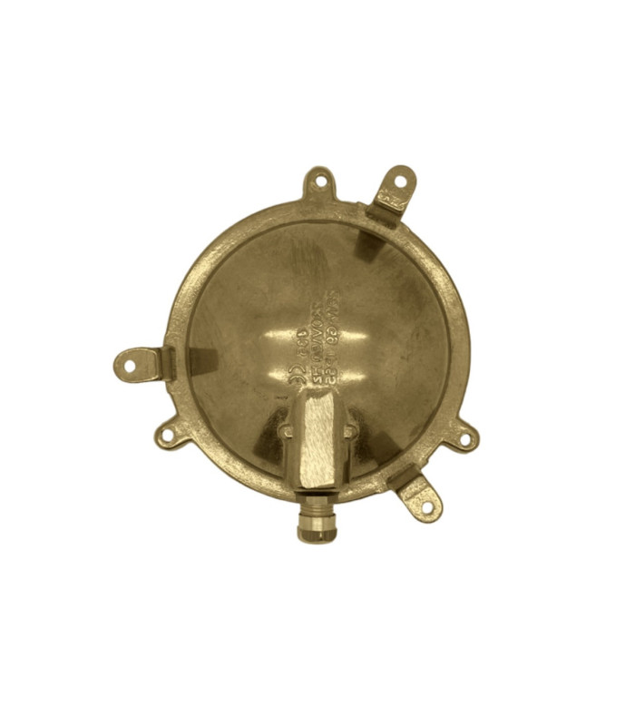 Mini Solid Brass Round 14cm Compass Guard Bulkhead Lamp Raw Brass Finish IP44
