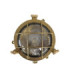 Mini Solid Brass Round 14cm Compass Guard Bulkhead Lamp Raw Brass Finish IP44