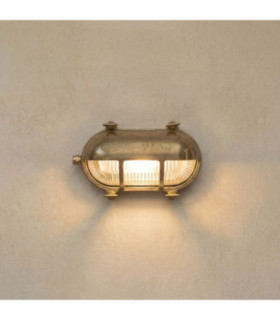 Palaemon Solid Brass Oval Bulkhead Raw Brass Finish IP64-1