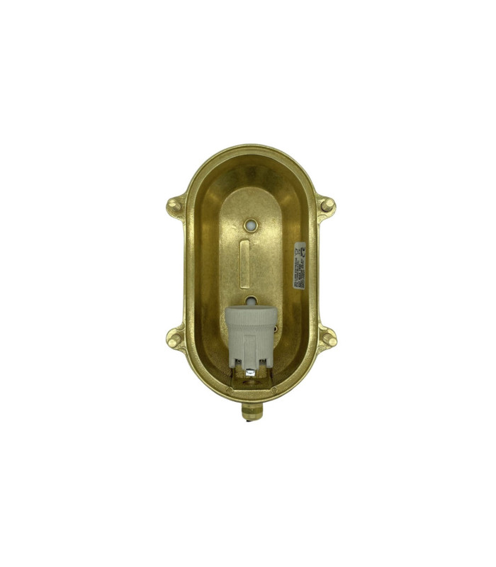 Palaemon Solid Brass Oval Bulkhead Raw Brass Finish IP64-7