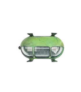 Palaemon Solid Brass Oval Bulkhead Verdigris Finish IP64-1