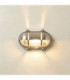 Palaemon Solid Brass Oval North Bulkhead Decorative Uplight Slits Satin Nickel Finish IP64-1