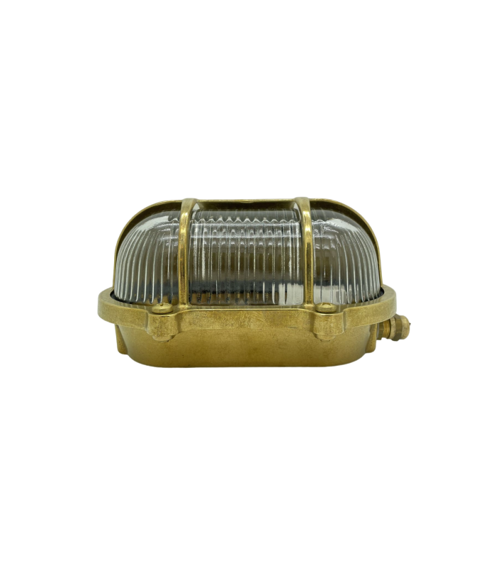 Palaemon Solid Brass Oval North Bulkhead Decorative Uplight Slits Satin Nickel Finish IP64-5
