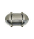 Palaemon Solid Brass Oval North Bulkhead Decorative Uplight Slits Satin Nickel Finish IP64
