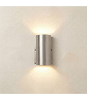 Pharos Solid Brass Compact Up and Down Wall Light Satin Nickel Finish IP44-1