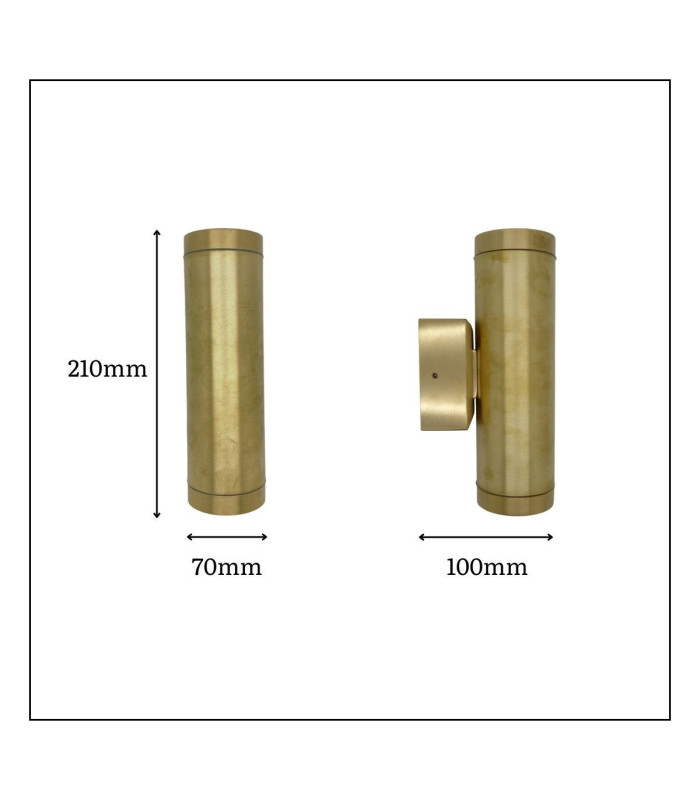 Pharos Solid Brass Up & Down Wall Light Antique Brass Finish IP64-3