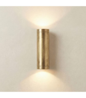 Pharos Solid Brass Up & Down Wall Light Raw Brass Finish IP64-1