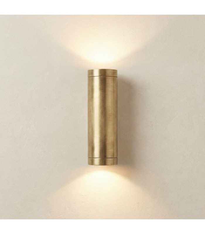 Pharos Solid Brass Up & Down Wall Light Raw Brass Finish IP64-1