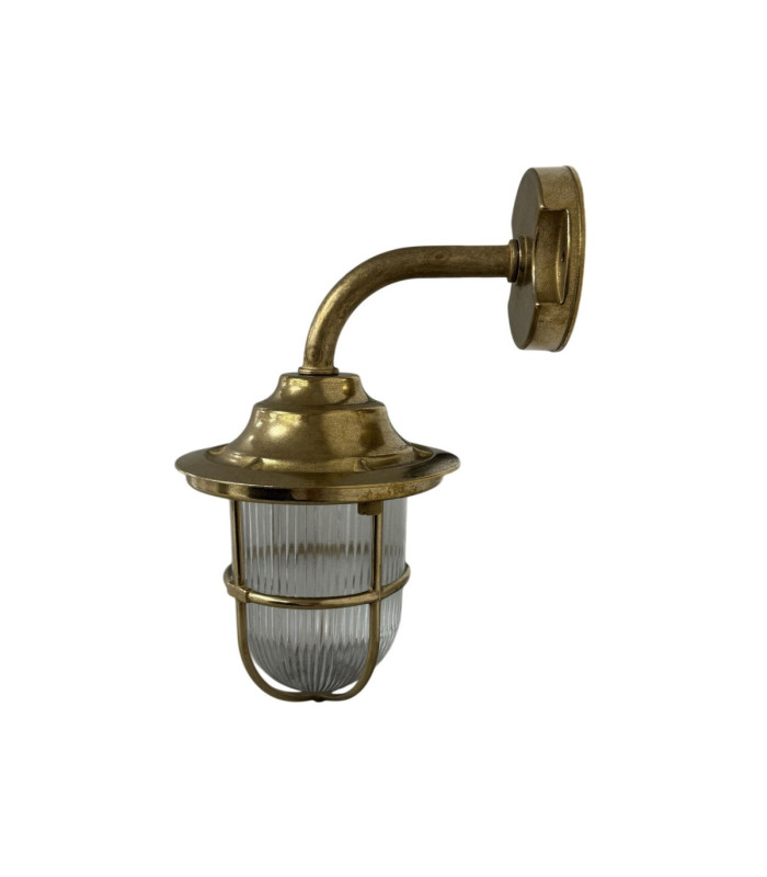 Quinn Solid Brass Guard Wall Lantern Antique Brass Finish IP64-3