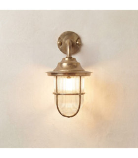 Quinn Solid Brass Guard Wall Lantern Raw Brass Finish IP64-1