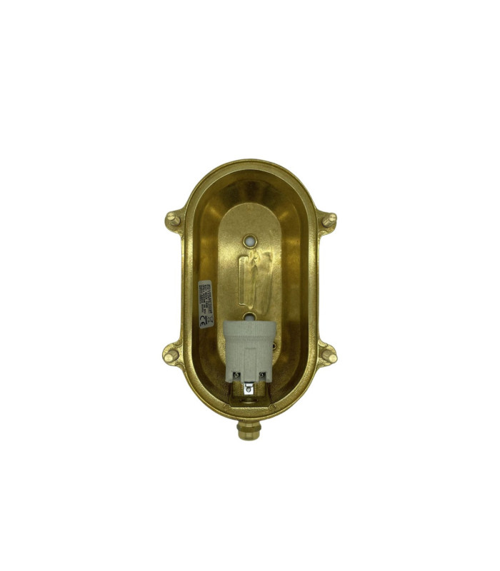 Small Solid Brass Oval Siren Bulkhead without Grill Antique Brass Finish IP64-6