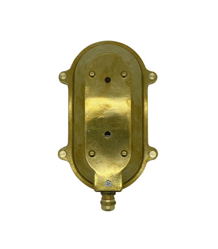 Small Solid Brass Oval Siren Bulkhead without Grill Antique Brass Finish IP64-8