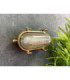 Small Solid Brass Oval Siren Bulkhead without Grill Raw Brass Finish IP64