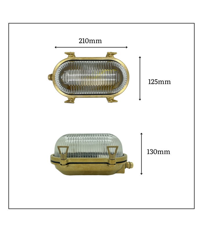 Small Solid Brass Oval Siren Bulkhead without Grill Satin Nickel Finish IP64-3