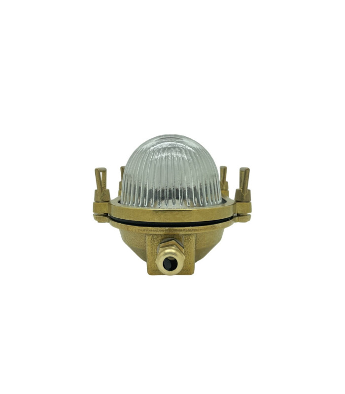 Small Solid Brass Oval Siren Bulkhead without Grill Satin Nickel Finish IP64-5