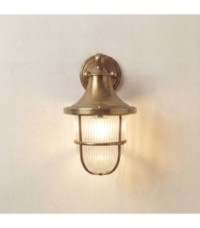 Tiller Solid Brass Wall Lantern Raw Brass Finish IP64-1