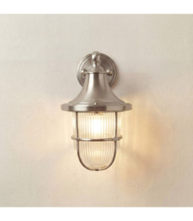 Tiller Solid Brass Wall Lantern Satin Nickel Finish IP64-1