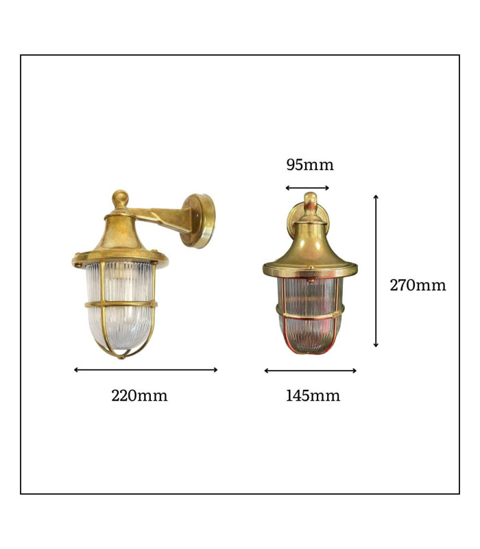 Tiller Solid Brass Wall Lantern Satin Nickel Finish IP64-3