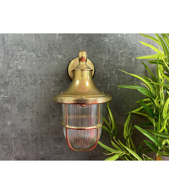 Tiller Solid Brass Wall Lantern Satin Nickel Finish IP64-9