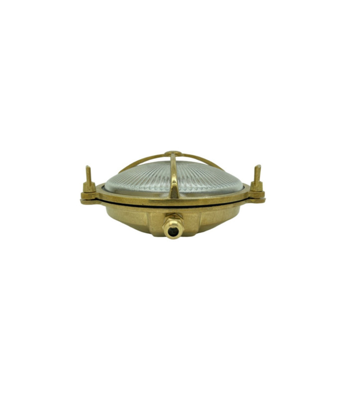 Trident Solid Brass Porthole Circular Bulkhead Lamp Mirror Nickel Finish IP64