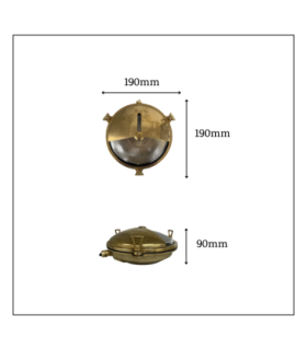 Trident Solid Brass Shield Porthole Circular Shield Bulkhead Lamp Antique Brass Finish IP64-2