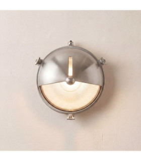 Trident Solid Brass Shield Porthole Circular Shield BulkheadLamp Satin Nickel Finish IP64-1