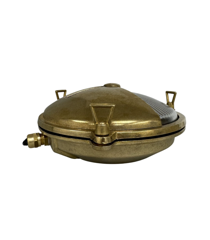 Trident Solid Brass Shield Porthole Circular Shield BulkheadLamp Satin Nickel Finish IP64-3