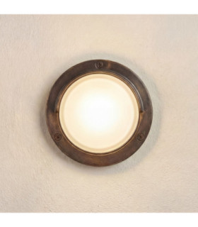 Walkway Solid Brass Circular 14cm Light Antique Brass Finish IP65-1