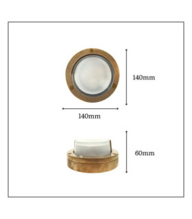 Walkway Solid Brass Circular 14cm Light Antique Brass Finish IP65-2