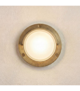 Walkway Solid Brass Circular 14cm Light Raw Brass Finish IP65-1