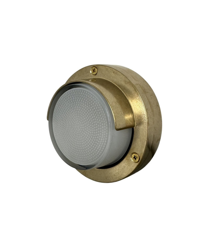 Walkway Solid Brass Circular 14cm Light Raw Brass Finish IP65-4