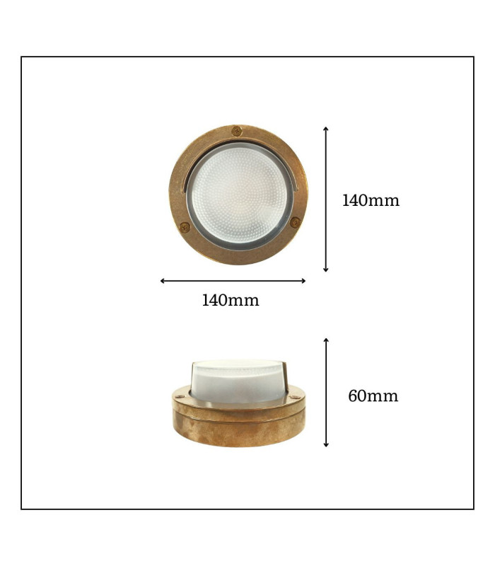 Walkway Solid Brass Circular 14cm Light Satin Nickel Finish IP65-2