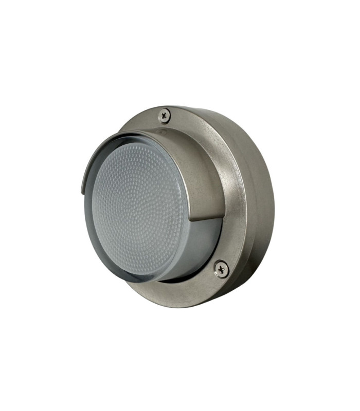 Walkway Solid Brass Circular 14cm Light Satin Nickel Finish IP65-4