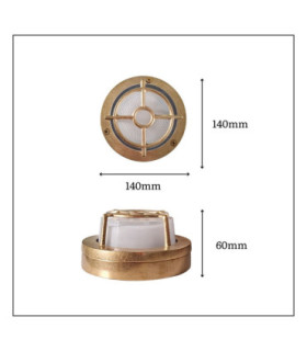 Walkway Solid Brass Circular 14cm Guard Light Satin Nickel Finish IP65-2