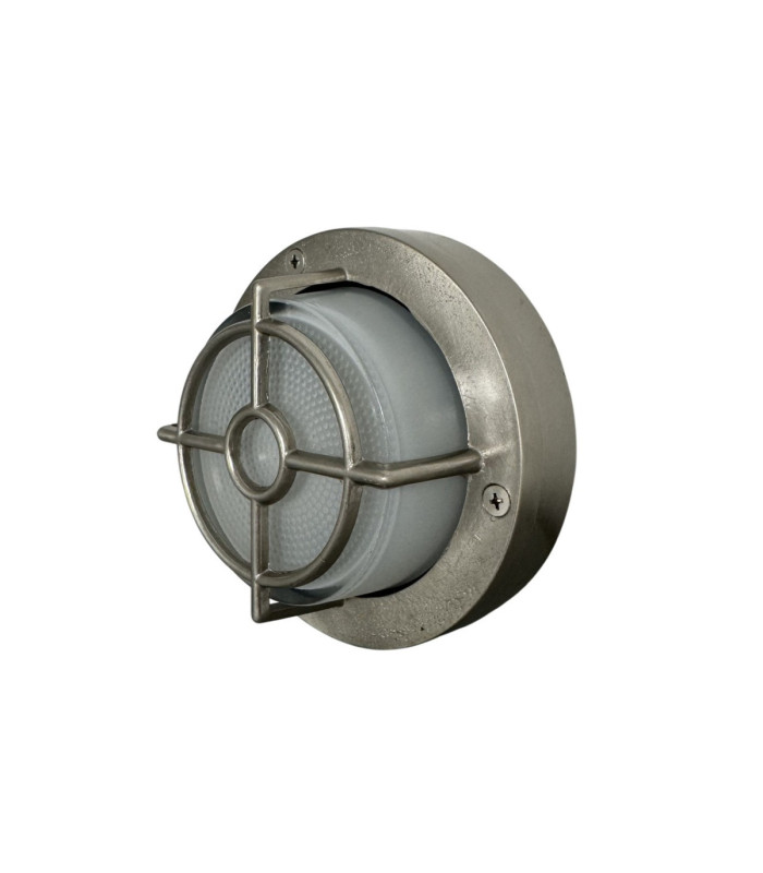 Walkway Solid Brass Circular 14cm Guard Light Satin Nickel Finish IP65-3