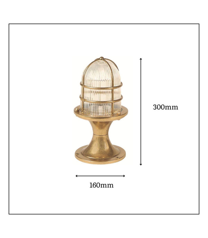 Wellington Solid Brass Pedestal Grand Post Lantern Antique Brass Finish IP54-3