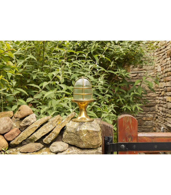 Wellington Solid Brass Pedestal Grand Post Lantern Antique Brass Finish IP54