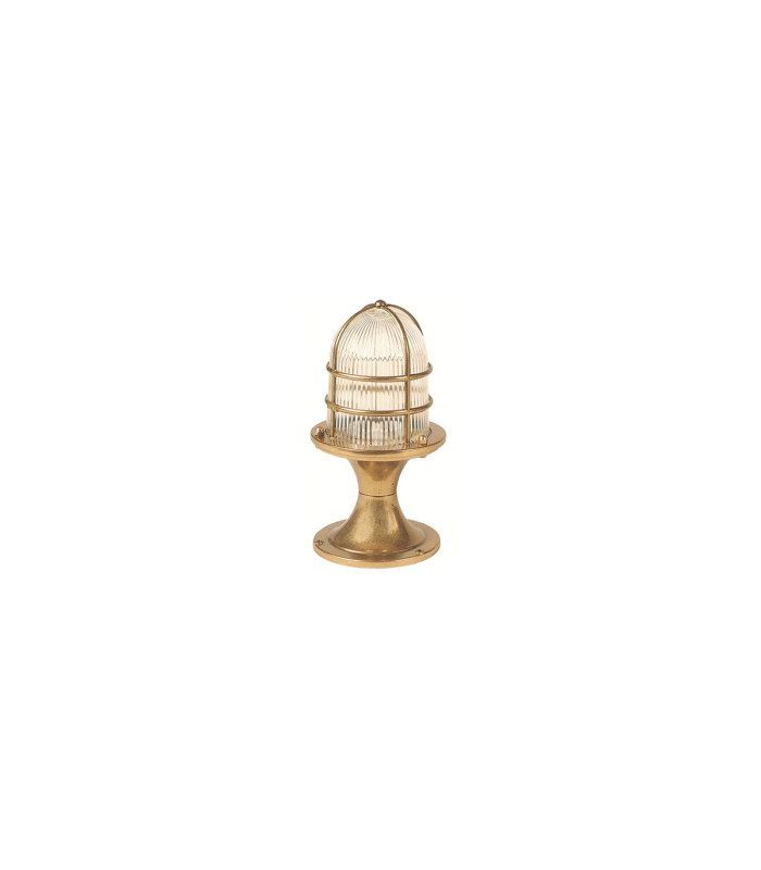 Wellington Solid Brass Pedestal Grand Post Lantern Raw Brass Finish IP54-1