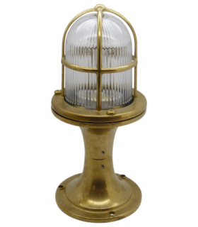 Wellington Solid Brass Pedestal Post Lantern Raw Brass Finish IP54-1