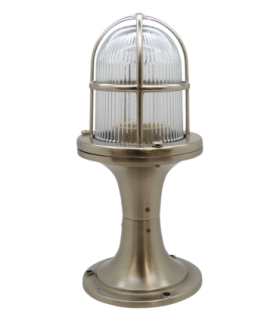 Wellington Solid Brass Pedestal Post Lantern Satin Nickel Finish IP54-1