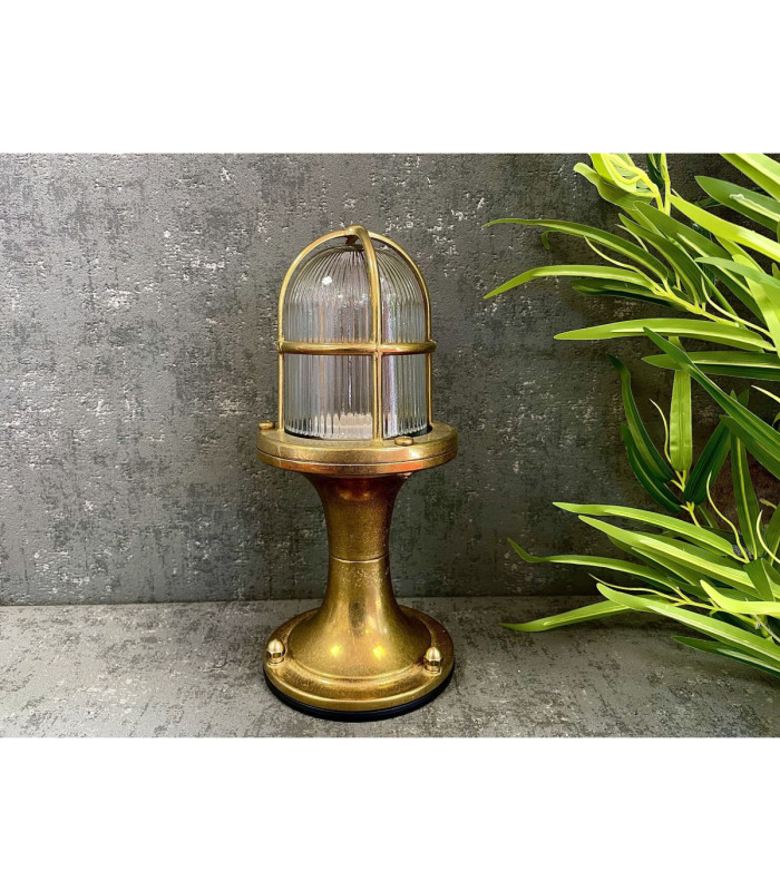 Wellington Solid Brass Pedestal Post Lantern Satin Nickel Finish IP54-3